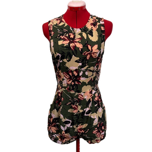 RVCA Floral Romper - Black, Pink, and Green SM228